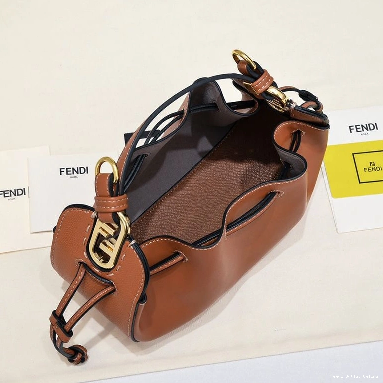 Cheap Brown Calf Bucket Mini Fendi Bag In Leather Pomodorino 0810